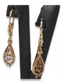 "Boucles d'oreilles feuille vintage en or rose 14 carats 585 sans pierres" ven110 ven110