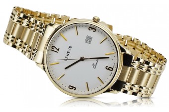 Reloj de oro para hombre Geneve ★ zlotychlopak.pl ★ Pureza de oro 585 333 Precio bajo!
