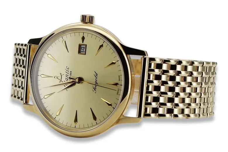 Reloj de pulsera Atlántica en oro amarillo de 14k para hombre mw003y&mbw013y