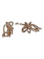 Vintage Rose Gold Flower Earrings in 14K White Gold ven141