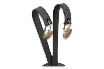 Pendientes antiguos con diseño de hojas en Oro Rosa 14k 585 sin piedras ven148 ven148