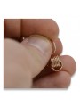 "Vintage Rose Pink 14k 585 Gold Runde Ohrringe ohne Steine" ven149 ven149