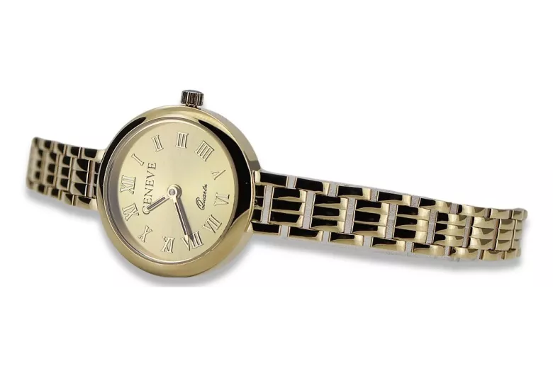 14K Жовте золото, Золотий Жіночий Годинник Geneve Lady Gift lw038y