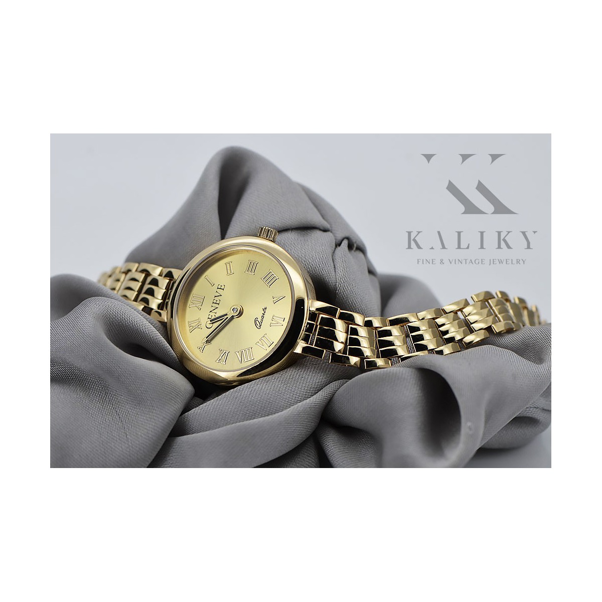 14K Жовте золото, Золотий Жіночий Годинник Geneve Lady Gift lw038y