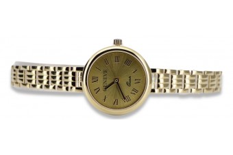 14k żółte złoto, Złoty cyferblat Geneve Lady Gift lw038y