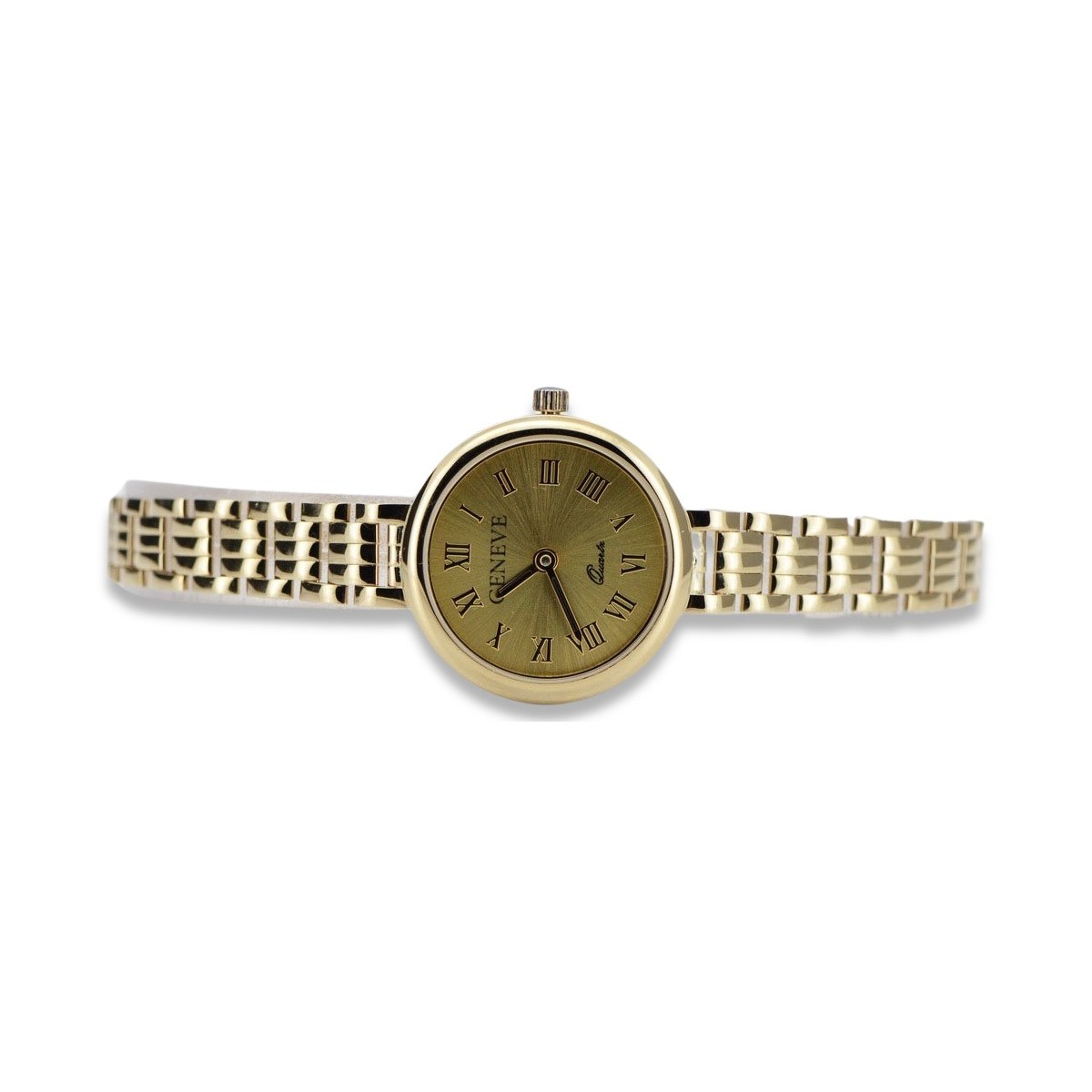 14K Жовте золото, Золотий Жіночий Годинник Geneve Lady Gift lw038y