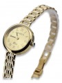 14k żółte złoto, Złoty cyferblat Geneve Lady Gift lw038y