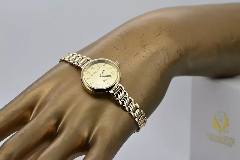 14K Жовте золото, Золотий Жіночий Годинник Geneve Lady Gift lw038y