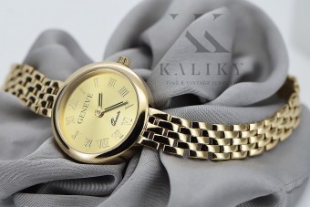 Reloj de dama en oro amarillo de 14 quilates, Geneve Lady Regalo lw048y