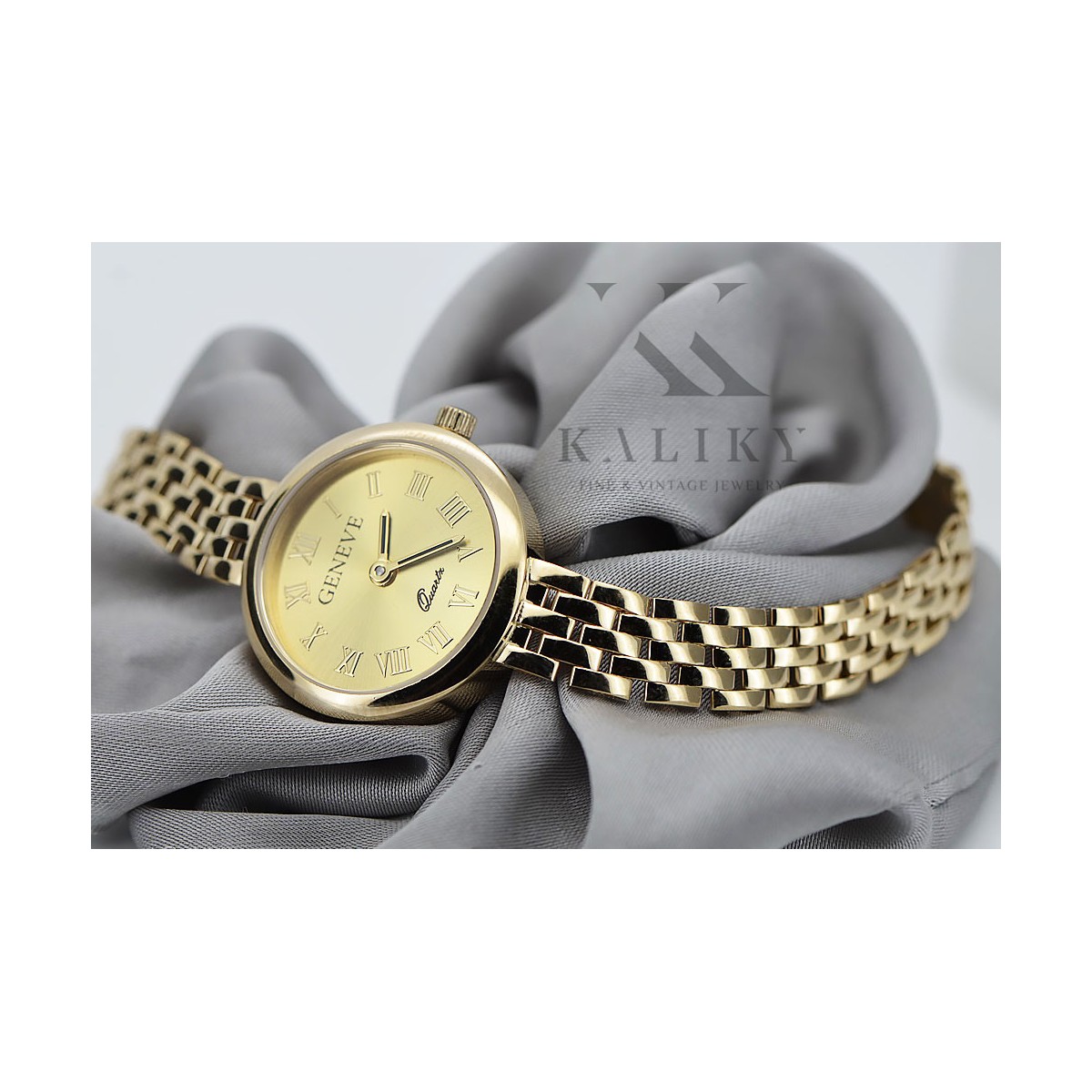 Montre dame en or jaune italien Geneve Cadeau de Dame lw048y