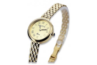 Montre dame en or jaune italien Geneve Cadeau de Dame lw048y