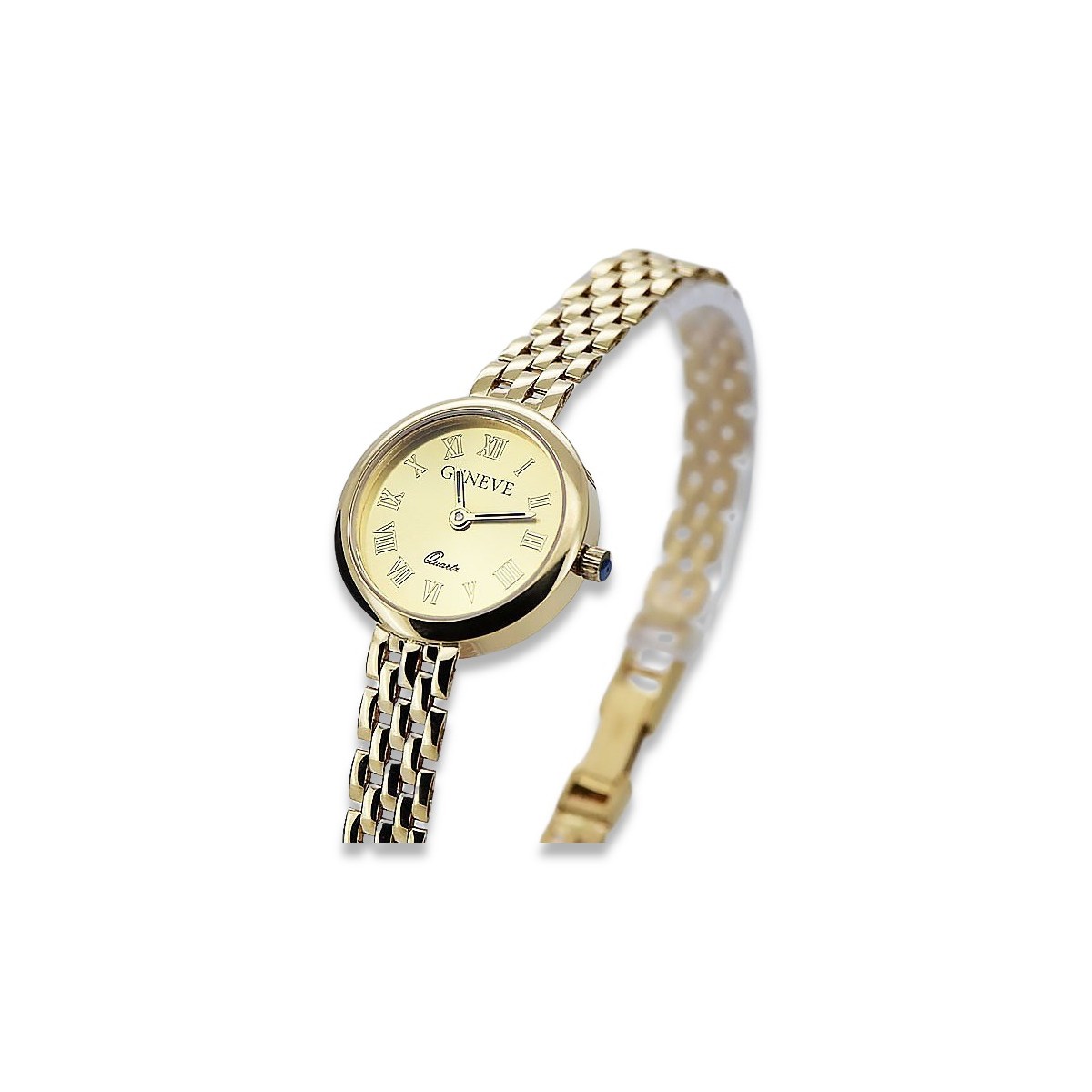 Montre dame en or jaune italien Geneve Cadeau de Dame lw048y