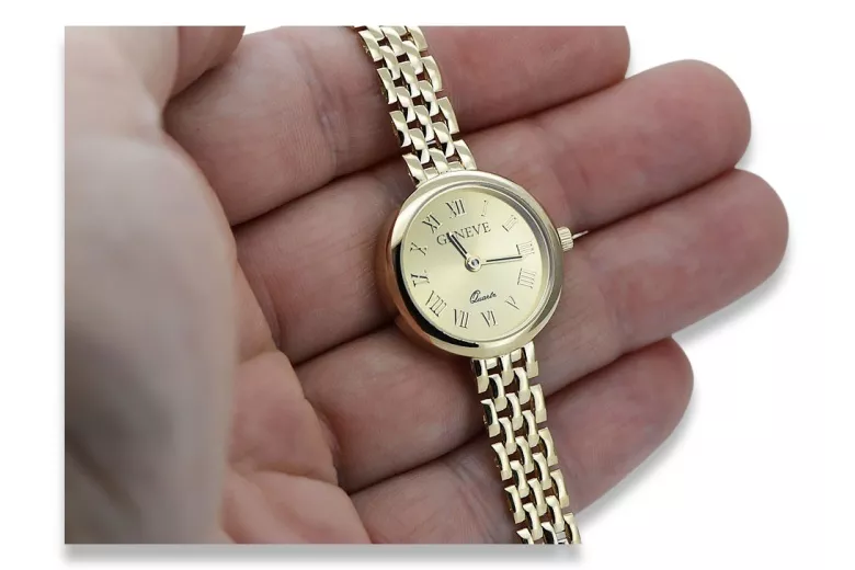 Ceas de damă din aur galben 14K Geneve Lady Gift lw048y