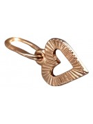 "No Stones, Original Vintage 14K Rose Gold Heart Pendant" vpn087 vpn087