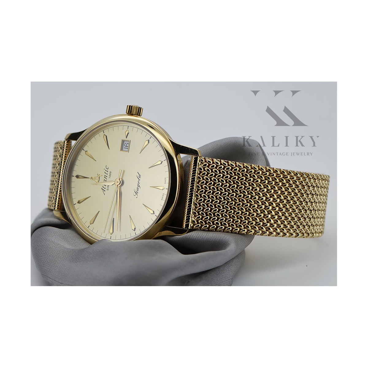 Gold men's watch Geneve ★ zlotychlopak.pl ★ Gold purity 585 333 Low Price!