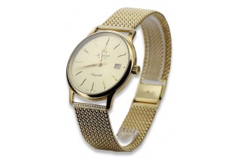 Reloj de pulsera dorado de 14k para hombre en Atlántico mw003y&mbw014y