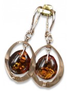 Russian rose Soviet gold vintage antique Amber earrings