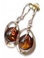 Russian rose Soviet gold vintage antique Amber earrings