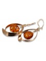 Boucles d’oreilles argentées soviétiques plaquées or rose 925 Amber veab009