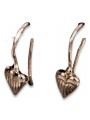 Boucles d'oreilles coeur vintage en or rose 14 carats 585 sans pierres ven090 ven090