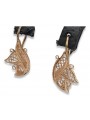 "Boucles d'oreilles vintage sans pierres en or rose 14 carats 585" ven104 ven104