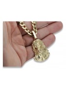 Gelb 14k Gold Jesus Anhänger mit Eleganter Kette pj004y20&cc099y55