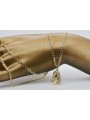 "Divine Glow 14k Gold Jesus Pendant with Luxurious Chain" pj004y15&cc081y55