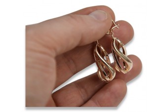 "Classic 14K Rose Gold No Stone Circle Earrings" cen015r cen015r