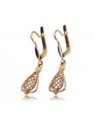 "Boucles d'oreilles feuille vintage en or rose 14 carats 585 sans pierres" ven151 ven151