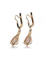 "Boucles d'oreilles feuille vintage en or rose 14 carats 585 sans pierres" ven151 ven151