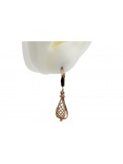 "Elegant No Stones Vintage 14K Rose Gold Leaf Earrings" ven151 ven151