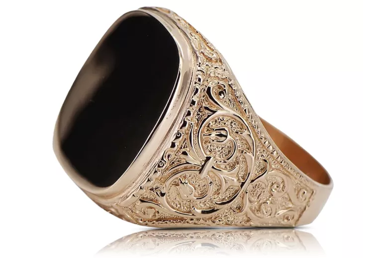 Rose russe Bijoux en or soviétique bague homme