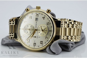 Чоловічий наручний годинник Geneve з жовтого золота 14k mw005ydy&mbw012yo