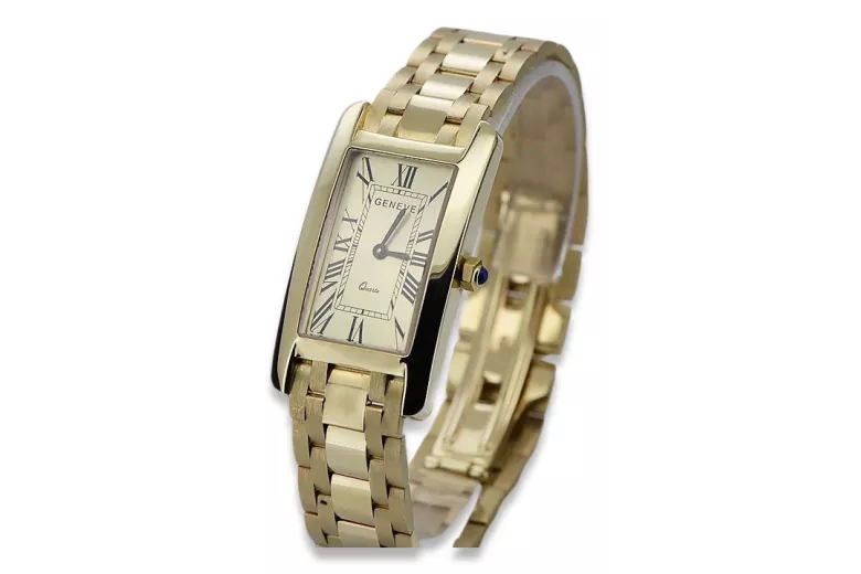 Montre Homme en Or Jaune 14 Carats Geneve mw089y