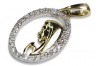 Italian 14K Yellow White Gold Mary Medallion Icon Pendant pm011y