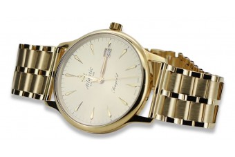 Gold men's watch Geneve ★ zlotychlopak.pl ★ Gold purity 585 333 Low Price!