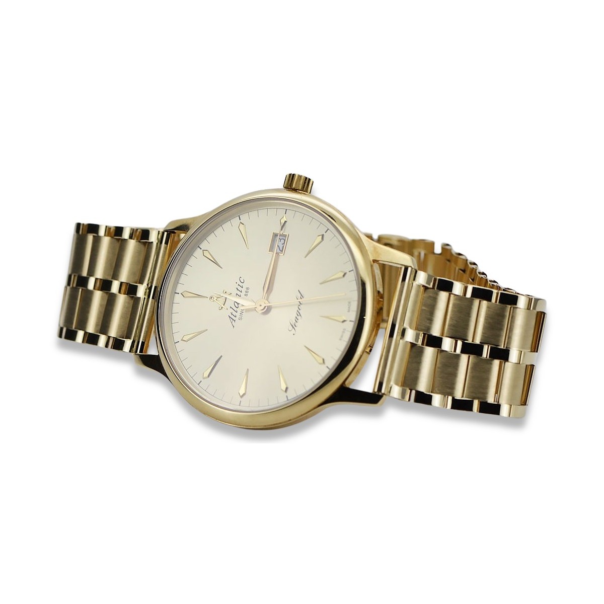 Gold men's watch Geneve ★ zlotychlopak.pl ★ Gold purity 585 333 Low Price!