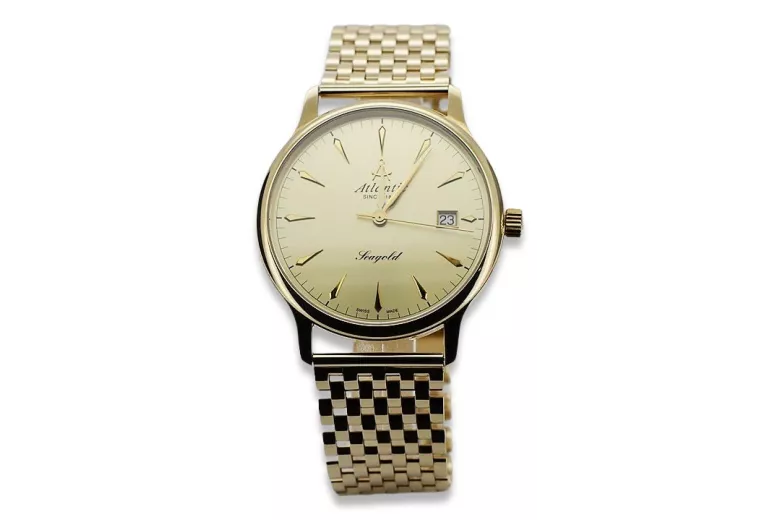 Montre homme en or jaune 14 carats "Bracelet Atlantique" mw003y&mbw008y