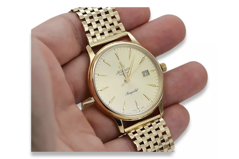 Goldener 14k Herrenuhr Atlantik Armbanduhr mw003y&mbw008y