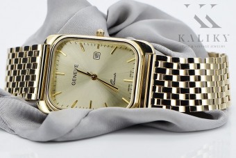 Reloj de Hombre en Oro Amarillo 14k con Pulsera Geneve mw001y&mbw005y