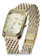 Goldene Herrenuhr Geneve ★ zlotychlopak.pl ★ Gold Reinheit 585 333 Niedriger Preis!