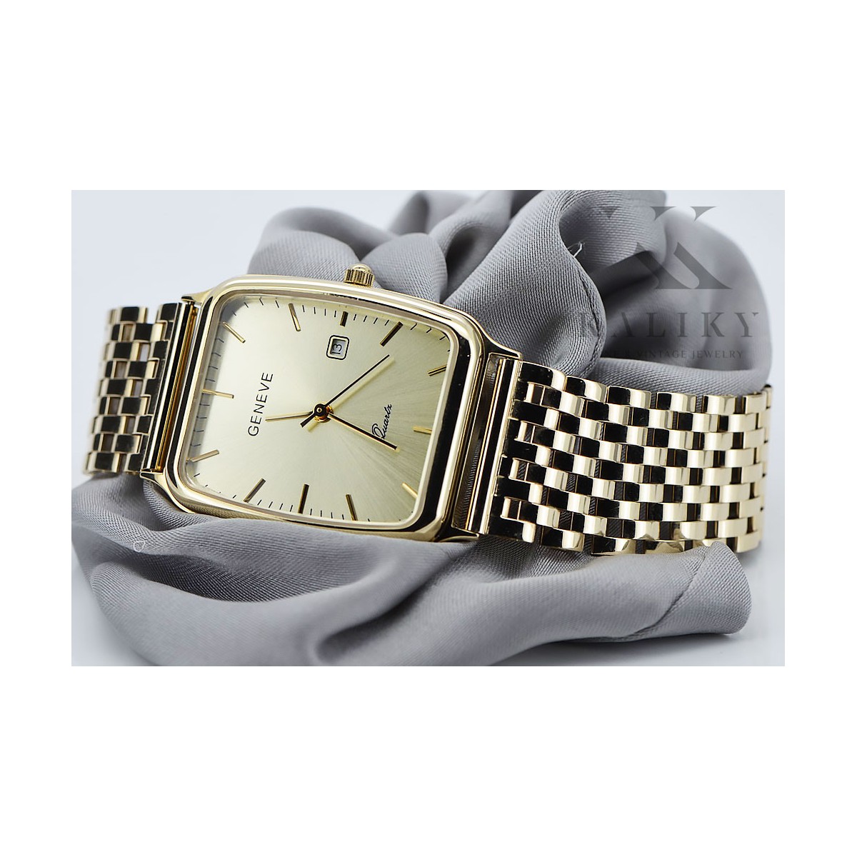 Gold men's watch Geneve ★ zlotychlopak.pl ★ Gold purity 585 333 Low Price!