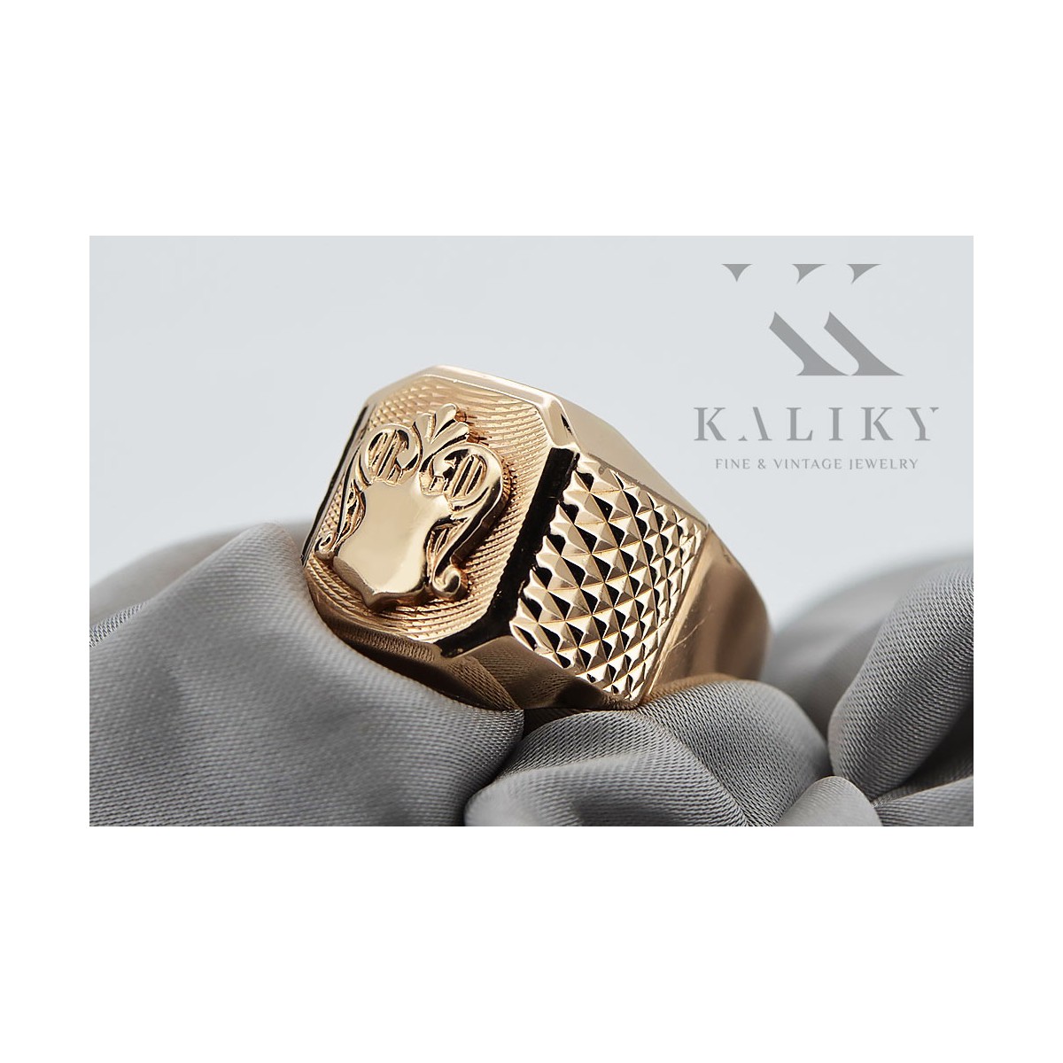 Rose russe Bijoux en or soviétique bague homme