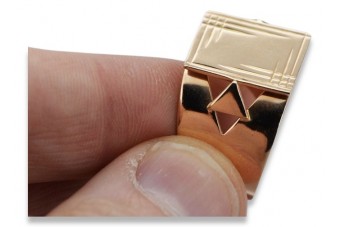 Vintage Rose Gold Men's Signet Ring - No Stones, Original 14K Gold vsn042