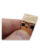 Anillo de sello de hombre en oro rosa antiguo de 14k - Sin piedras vsn042