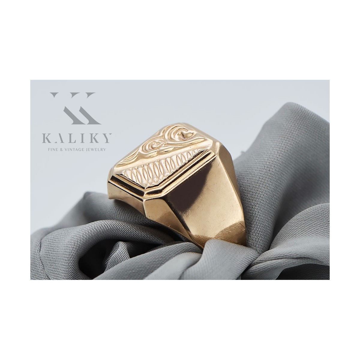 Rose russe Bijoux en or soviétique bague homme