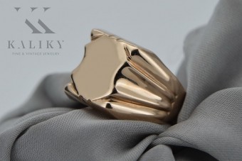 Anillo de sello para hombre en oro rosa antiguo de 14k vsn045