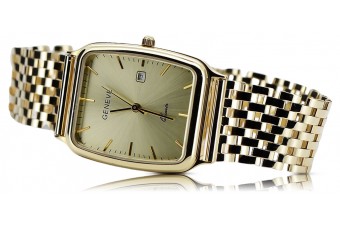 Златен мъжки часовник Geneve от 14k 585 жълто злато mw002y&mbw005y