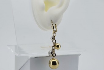 Boucles d'oreilles sphériques en or jaune italien 14k 585 cen046yw cen046yw