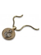 Pendentif Joyeux en Or 14k 585 avec Chaîne en Corde pm027y&cc020y